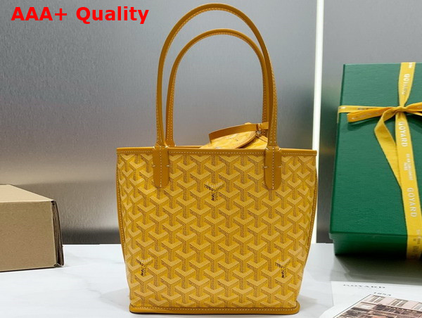 Goyard Anjou Mini Bag in Yellow Chevroches Calfskin and Goyardine Canvas Replica