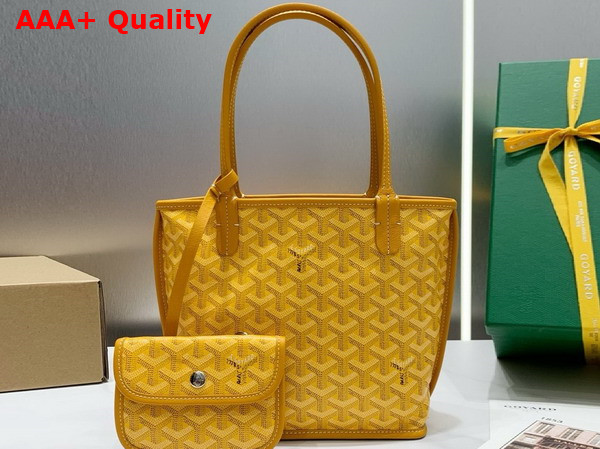 Goyard Anjou Mini Bag in Yellow Chevroches Calfskin and Goyardine Canvas Replica