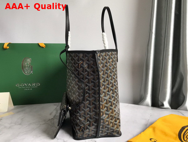 Goyard Anjou PM Bag in Black Chevroches Calfskin and Goyardine Canvas Replica