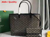 Goyard Anjou PM Bag in Black Chevroches Calfskin and Goyardine Canvas Replica