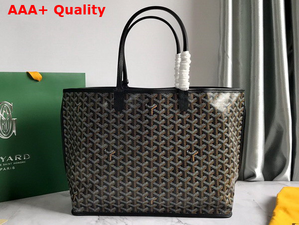 Goyard Anjou PM Bag in Black Chevroches Calfskin and Goyardine Canvas Replica