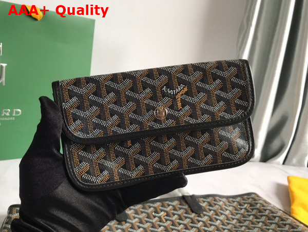 Goyard Anjou PM Bag in Black Chevroches Calfskin and Goyardine Canvas Replica