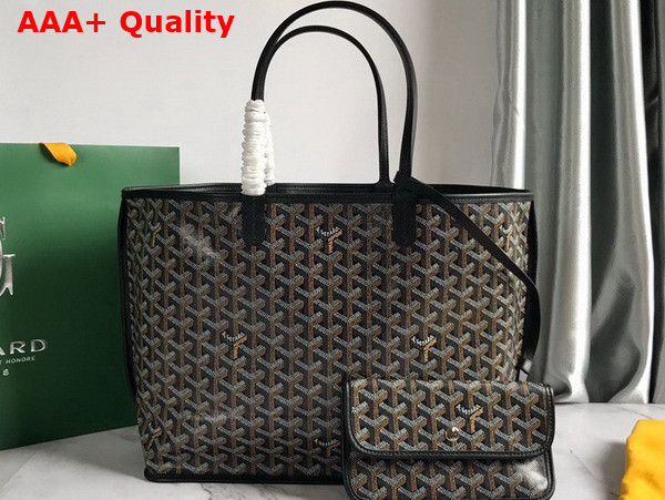 Goyard Anjou PM Bag in Black Chevroches Calfskin and Goyardine Canvas Replica