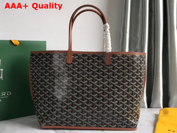 Goyard Anjou PM Bag in Black and Tan Chevroches Calfskin and Goyardine Canvas Replica