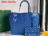 Goyard Anjou PM Bag in Blue Chevroches Calfskin and Goyardine Canvas Replica