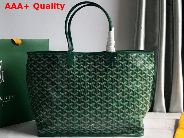 Goyard Anjou PM Bag in Green Chevroches Calfskin and Goyardine Canvas Replica