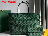 Goyard Anjou PM Bag in Green Chevroches Calfskin and Goyardine Canvas Replica