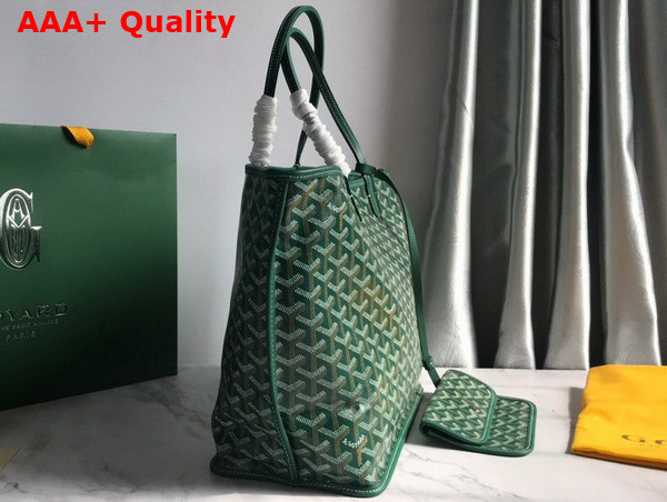 Goyard Anjou PM Bag in Green Chevroches Calfskin and Goyardine Canvas Replica