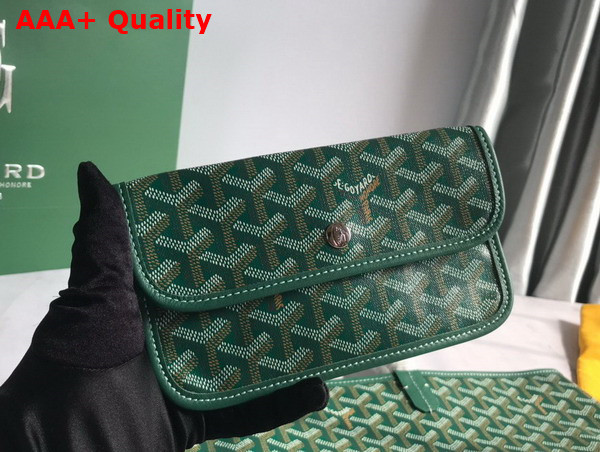 Goyard Anjou PM Bag in Green Chevroches Calfskin and Goyardine Canvas Replica