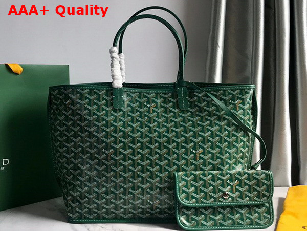 Goyard Anjou PM Bag in Green Chevroches Calfskin and Goyardine Canvas Replica