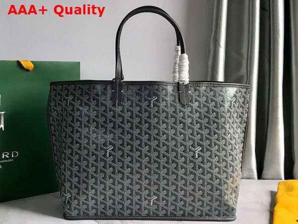 Goyard Anjou PM Bag in Grey Chevroches Calfskin and Goyardine Canvas Replica