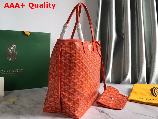 Goyard Anjou PM Bag in Orange Chevroches Calfskin and Goyardine Canvas Replica