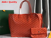 Goyard Anjou PM Bag in Orange Chevroches Calfskin and Goyardine Canvas Replica