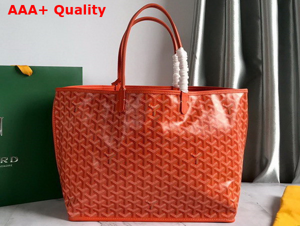 Goyard Anjou PM Bag in Orange Chevroches Calfskin and Goyardine Canvas Replica