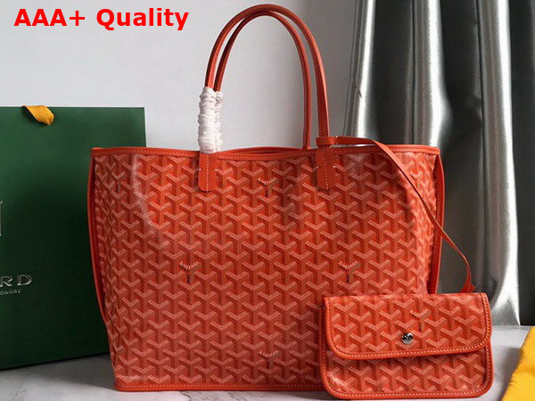 Goyard Anjou PM Bag in Orange Chevroches Calfskin and Goyardine Canvas Replica