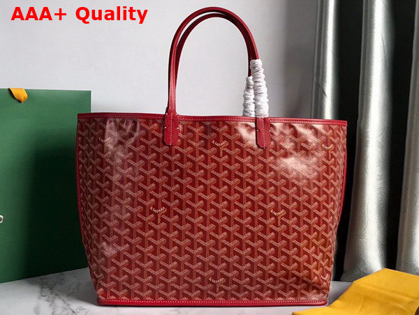 Goyard Anjou PM Bag in Red Chevroches Calfskin and Goyardine Canvas Replica