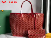 Goyard Anjou PM Bag in Red Chevroches Calfskin and Goyardine Canvas Replica