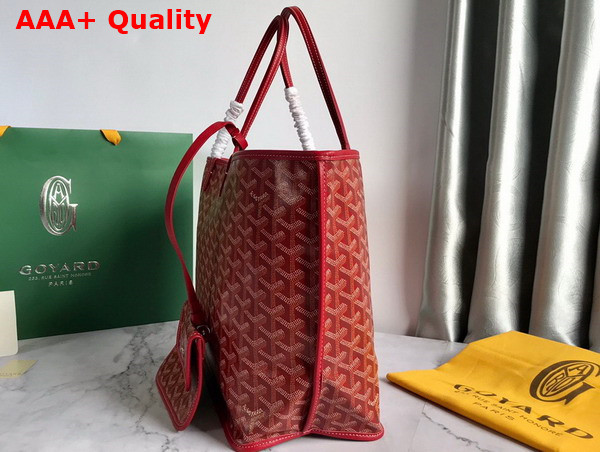 Goyard Anjou PM Bag in Red Chevroches Calfskin and Goyardine Canvas Replica