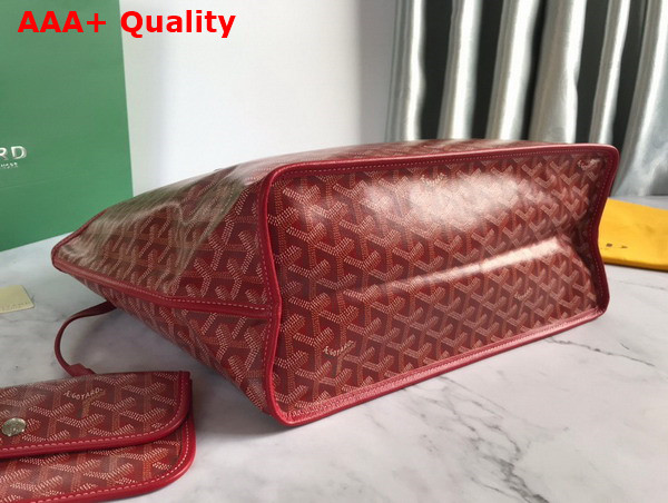 Goyard Anjou PM Bag in Red Chevroches Calfskin and Goyardine Canvas Replica