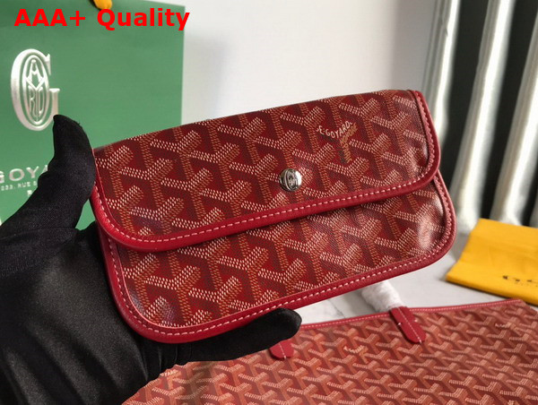 Goyard Anjou PM Bag in Red Chevroches Calfskin and Goyardine Canvas Replica