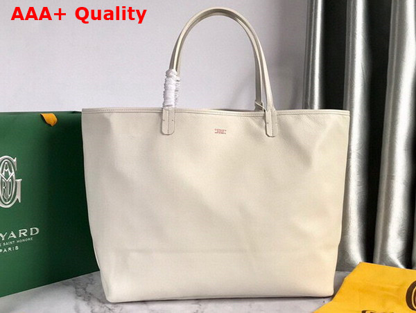 Goyard Anjou PM Bag in White Chevroches Calfskin and Goyardine Canvas Replica