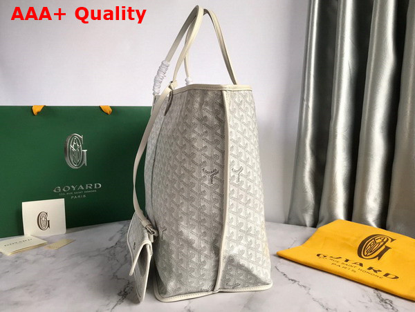 Goyard Anjou PM Bag in White Chevroches Calfskin and Goyardine Canvas Replica