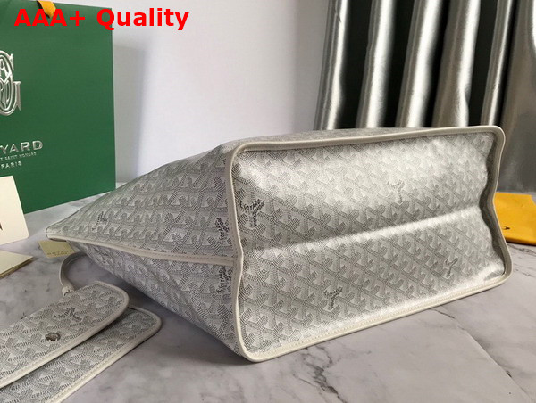 Goyard Anjou PM Bag in White Chevroches Calfskin and Goyardine Canvas Replica