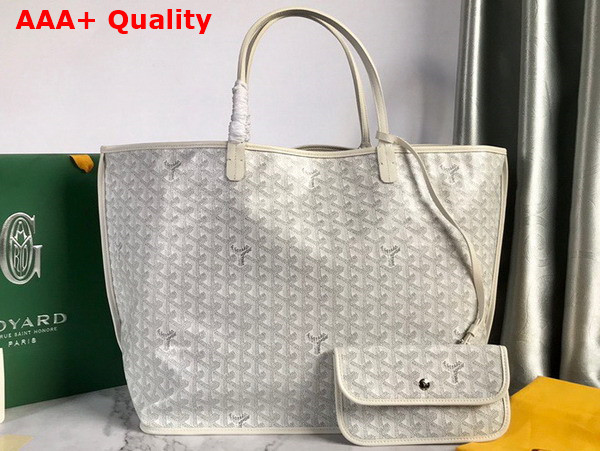 Goyard Anjou PM Bag in White Chevroches Calfskin and Goyardine Canvas Replica