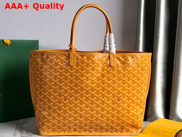 Goyard Anjou PM Bag in Yellow Chevroches Calfskin and Goyardine Canvas Replica