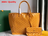 Goyard Anjou PM Bag in Yellow Chevroches Calfskin and Goyardine Canvas Replica