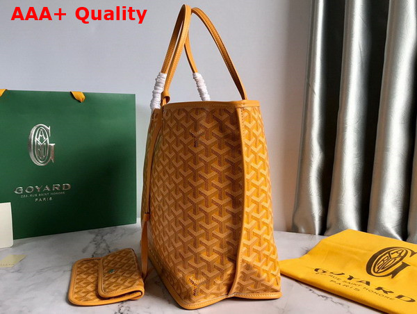 Goyard Anjou PM Bag in Yellow Chevroches Calfskin and Goyardine Canvas Replica