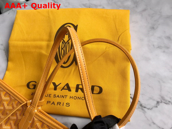 Goyard Anjou PM Bag in Yellow Chevroches Calfskin and Goyardine Canvas Replica