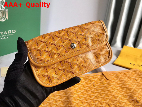 Goyard Anjou PM Bag in Yellow Chevroches Calfskin and Goyardine Canvas Replica