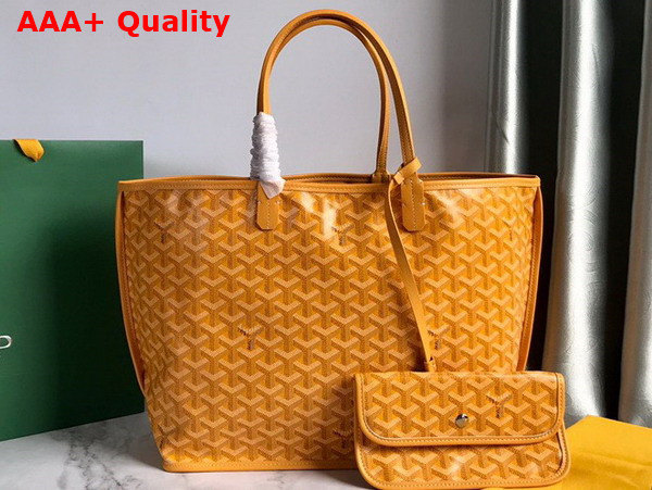 Goyard Anjou PM Bag in Yellow Chevroches Calfskin and Goyardine Canvas Replica