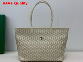 Goyard Artois MM Bag 2024 Sand Chevroches Calfskin and Goyardine Canvas Replica