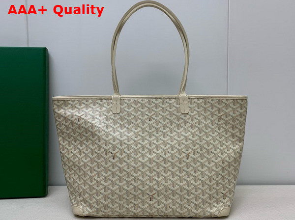 Goyard Artois MM Bag 2024 Sand Chevroches Calfskin and Goyardine Canvas Replica