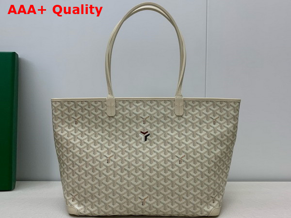 Goyard Artois MM Bag 2024 Sand Chevroches Calfskin and Goyardine Canvas Replica