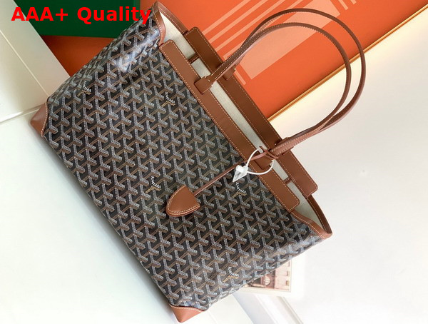 Goyard Bellechasse Biaude PM Bag Black and Tan Goyardine Canvas and Cervon Calfskin Replica