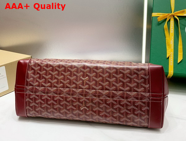 Goyard Bellechasse Biaude PM Bag in Burgundy Goyardine Canvas and Cervon Calfskin Replica