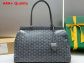 Goyard Bellechasse Biaude PM Bag in Gray Goyardine Canvas and Cervon Calfskin Replica