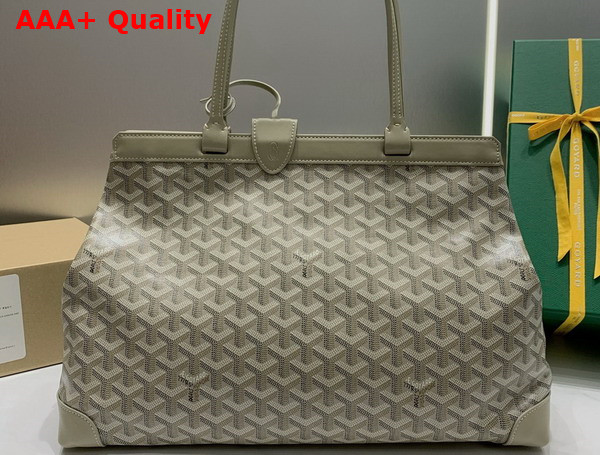 Goyard Bellechasse Biaude PM Bag in Khaki Goyardine Canvas and Cervon Calfskin Replica