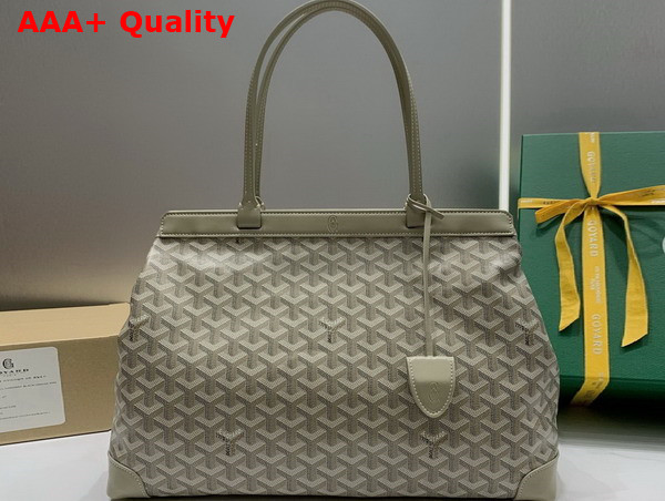 Goyard Bellechasse Biaude PM Bag in Khaki Goyardine Canvas and Cervon Calfskin Replica