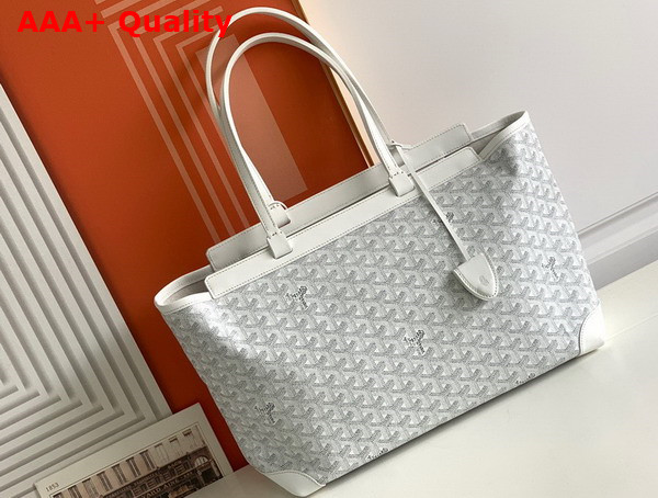 Goyard Bellechasse Biaude PM Bag in White Goyardine Canvas and Cervon Calfskin Replica