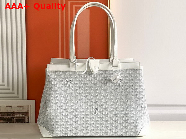 Goyard Bellechasse Biaude PM Bag in White Goyardine Canvas and Cervon Calfskin Replica