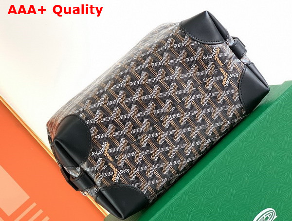 Goyard Boeing 25 Toilet Bag in Black Goyardine Canvas and Clamecy Cowhide Leather Replica