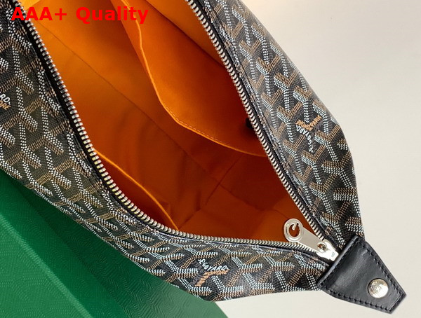 Goyard Boeing 25 Toilet Bag in Black Goyardine Canvas and Clamecy Cowhide Leather Replica