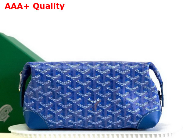 Goyard Boeing 25 Toilet Bag in Bright Blue Goyardine Canvas and Clamecy Cowhide Replica