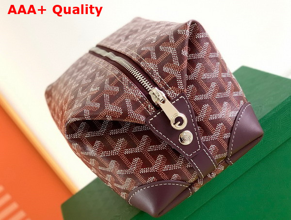 Goyard Boeing 25 Toilet Bag in Burgundy Goyardine Canvas and Clamecy Cowhide Replica