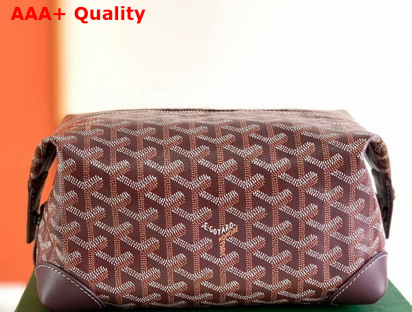 Goyard Boeing 25 Toilet Bag in Burgundy Goyardine Canvas and Clamecy Cowhide Replica