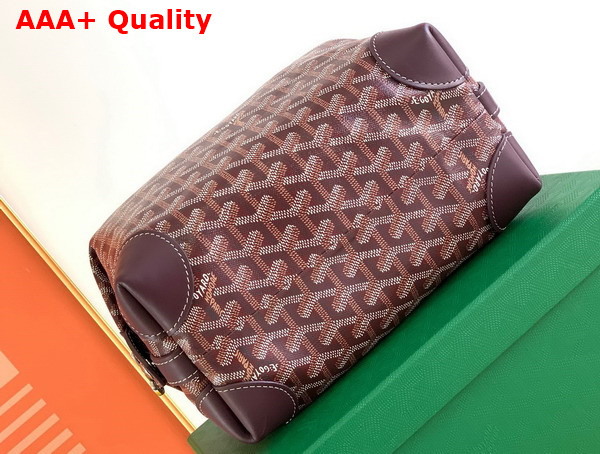 Goyard Boeing 25 Toilet Bag in Burgundy Goyardine Canvas and Clamecy Cowhide Replica